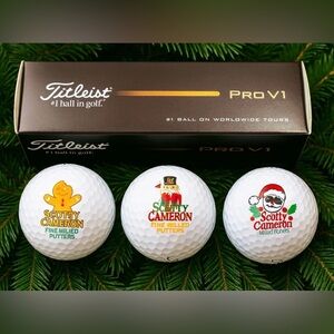NWT Scotty Cameron Titleist Golf Balls  Holiday 2025  Pro V1  3 Balls Christmas